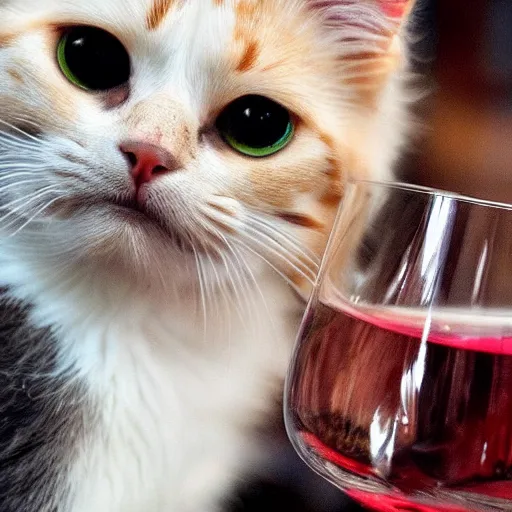 Image similar to cat is drinking wine