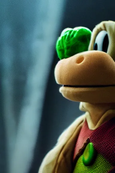 Image similar to very very intricate photorealistic photo of yoshi in an episode of game of thrones, photo is in focus with detailed atmospheric lighting, award - winning details