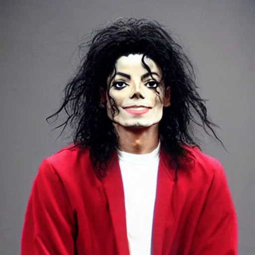 Image similar to Michael Jackson posing for a 1990s sitcom tv show, Studio Photograph, portrait C 12.0