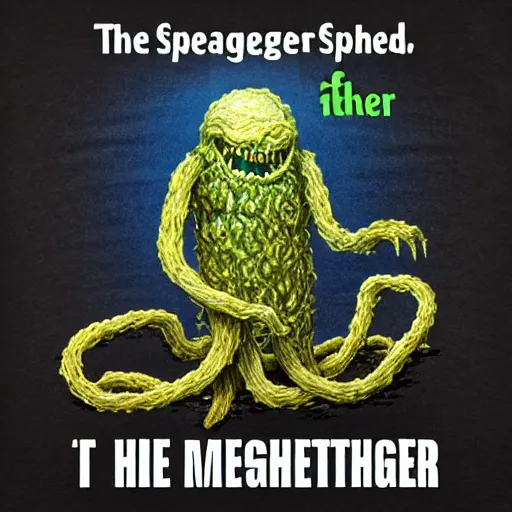 Image similar to the sphagetti monster, atheism god
