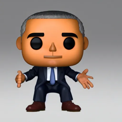 Image similar to full body 3d render of barack obama as a funko pop, studio lighting, white background, blender, trending on artstation, 8k, highly detailed