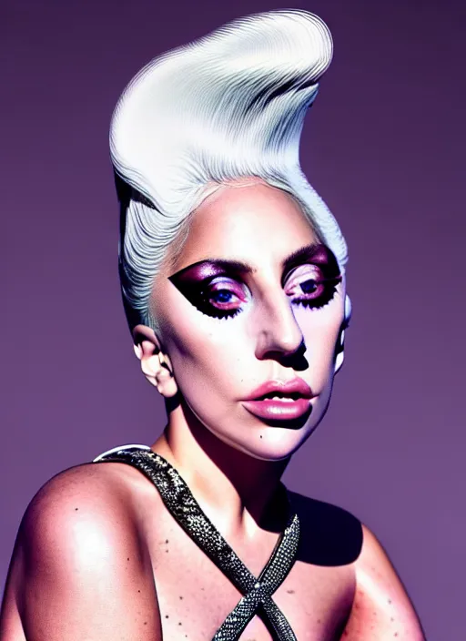 Image similar to lady gaga vogue photoshoot by nick knight editorial studio lighting Highly realistic. High resolution. Highly detailed. Dramatic. 8k.4k.