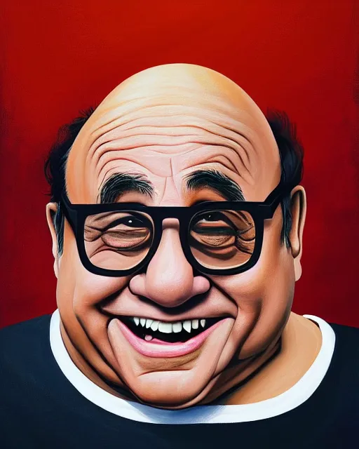 Image similar to painting portrait of danny devito as an egg, cartoon, warm lighting, danny devito has an egg body, movie poster, illustration by bartek fedyczak, erak note, tooth wu, neil richards, kan liu, siwoo kim, jisu choe, trending on art station