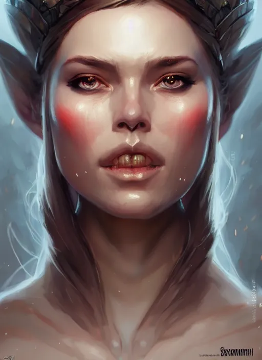 Image similar to scandinavian empress, portrait, art by artgerm and greg rutkowski and magali villeneuve, d & d, fantasy, highly detailed, portrait, digital painting, trending on artstation, concept art, sharp focus, illustration