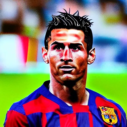 Prompt: a photorealistic image of the love child of Leo Messi and Cristiano Ronaldo