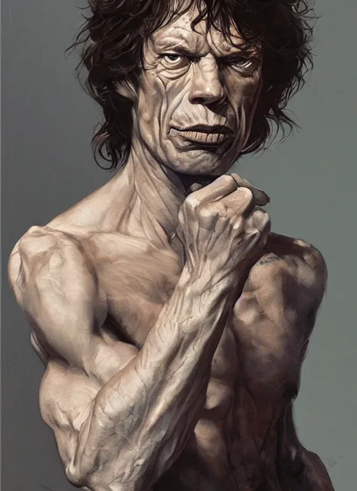 Image similar to Portrait of Mick Jagger, marvel comics, dark, intricate, highly detailed, smooth, artstation, digital illustration by Ruan Jia and Mandy Jurgens and Artgerm and Wayne Barlowe and Greg Rutkowski and Frank Frazetta