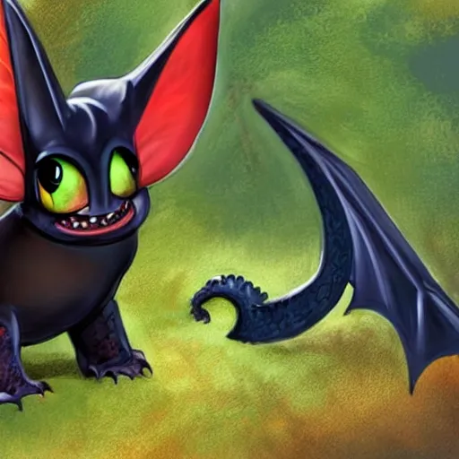 Prompt: toothless and hiccup fused together,