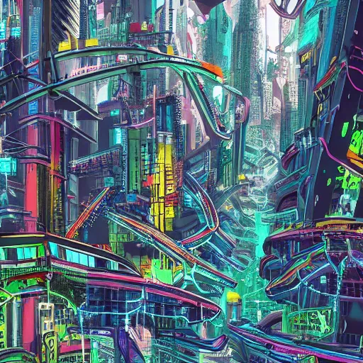 Image similar to cyberpunk city, in the style of roberto matta