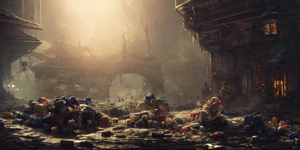 Image similar to diapers and bottles of beer, dim volumetric lighting, 8 k octane beautifully detailed render, post - processing, extremely hyper - detailed, intricate, epic composition, cinematic lighting, masterpiece, trending on artstation, detailed detailed detailed, masterpiece, stunning art, wonderful masterpiece, beautiful cinematic light