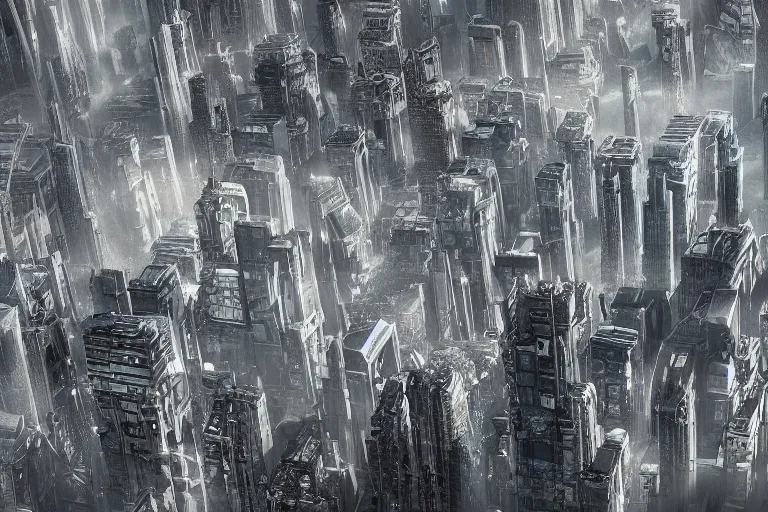 Prompt: dystopian city