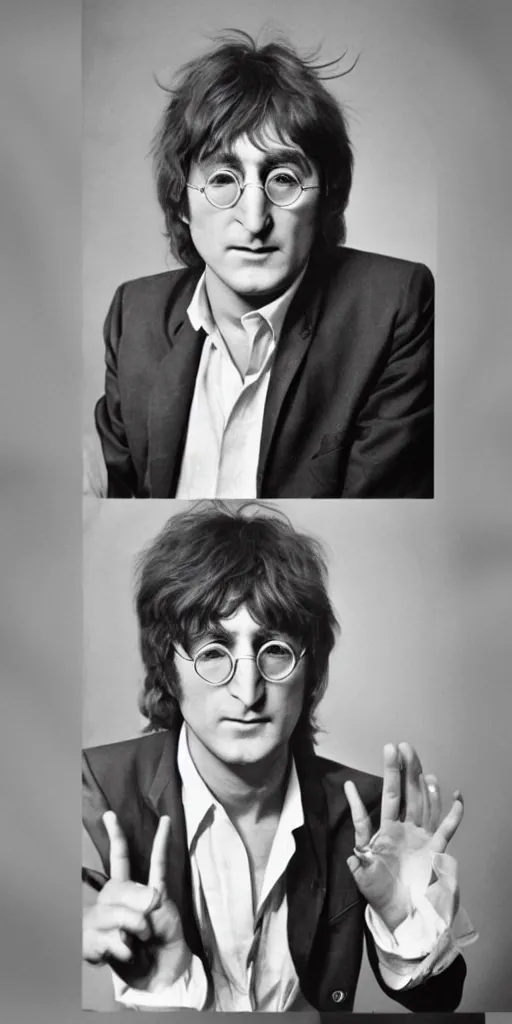 Prompt: John Lennon at Age 85, photo, portrait