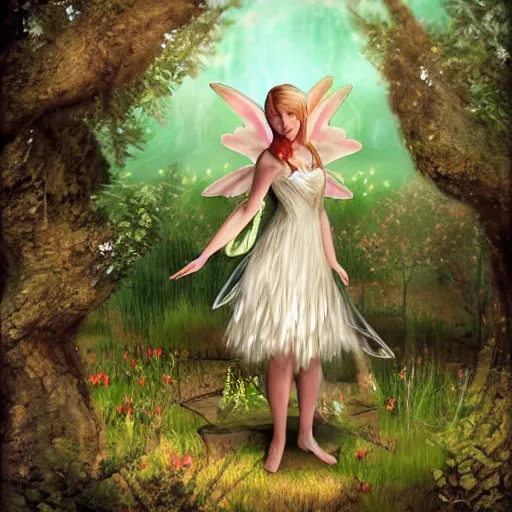 Image similar to fairy on a medieval land, lunarpunk, digital art