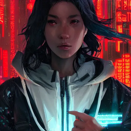 Image similar to very cool girl black hair woman, streetwear, techwear, cyberpunk style outfit, full body, detailed portrait, intricate complexity, by greg rutkowski, james gilleard, atey ghailan, artgerm, ross tran, conrad roset, takato yomamoto, ilya kuvshinov. 4 k, beautiful, cinematic dramatic atmosphere