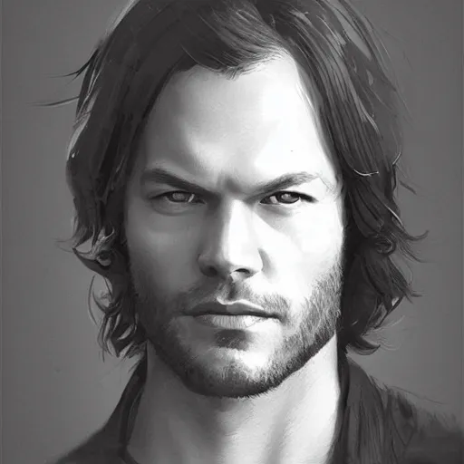 Image similar to “ portrait of jared padalecki by greg rutkowski, young, attractive, highly detailed portrait, scifi, digital painting, artstation, concept art, smooth, sharp foccus ilustration, artstation hq ”