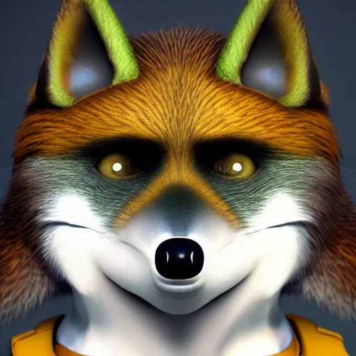 Image similar to Starfox Portrait, octane render, 8k, cinematic, hyperrealistic, artstationhd