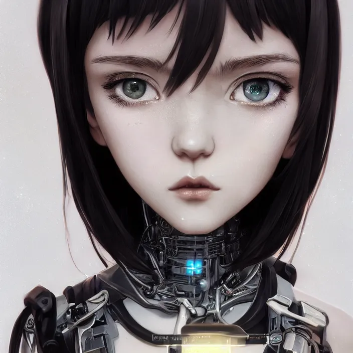 Image similar to symmetrical beautiful anime cyborg girl - by tom bagshaw, by ilya kuvshinov, rtx rendering, octane render 1 2 8 k, maya, extreme high intricate details by wlop, digital anime art by ross tran, medium shot, close up shot, composition by sana takeda, dramatic lighting by greg rutkowski, 8 k, trending on artstation