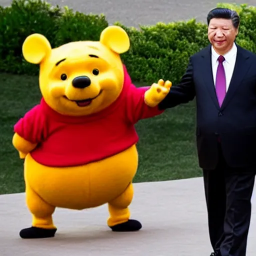 Image similar to Xi Jinping looking like Winnie the Pooh, caricature