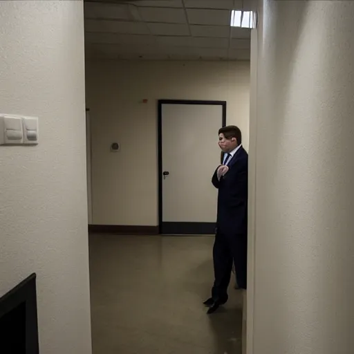 Prompt: Ron Desantis lost in the backrooms, photo, alone, liminal, dismal