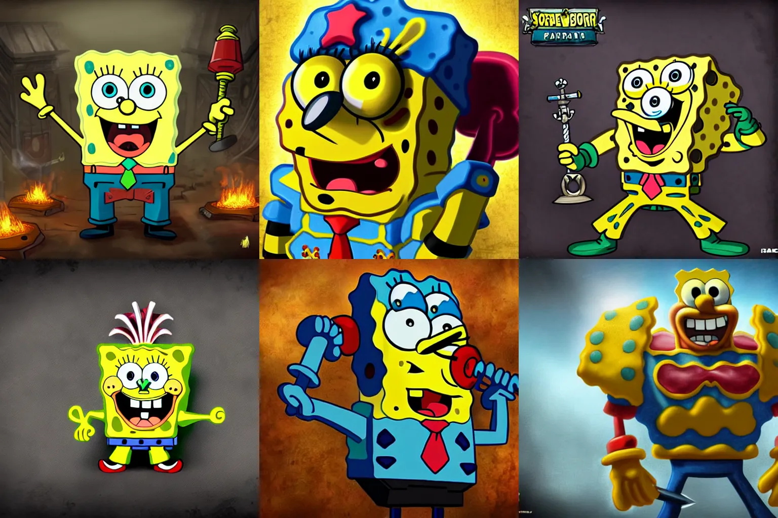Prompt: Spongebob in Warhammer 40k portrait, 4k resolution, highly detailed, artstation, very sharp, epic