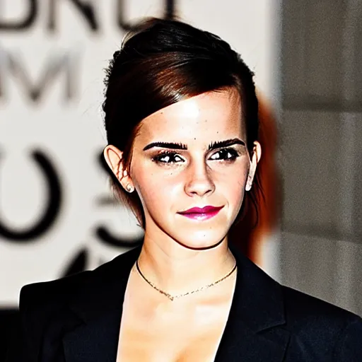 Image similar to emma watson mixed with kim kardashian, profile