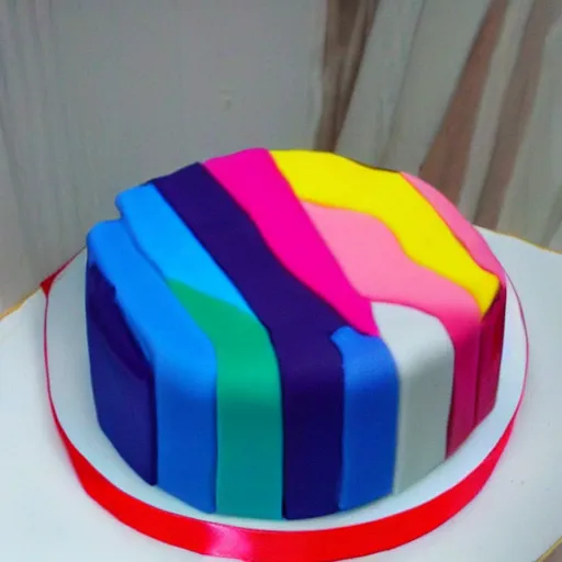 Prompt: minimalist cake colorful