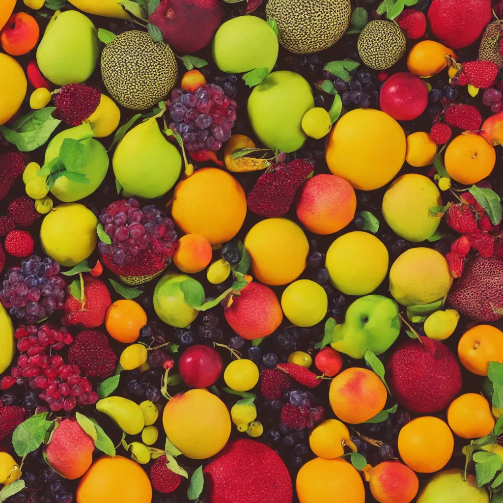 Image similar to texture of various fruits in icon format, 4k