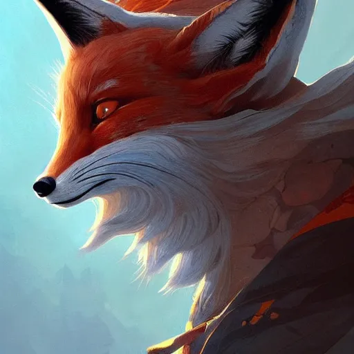 Prompt: a detailed portrait of a fox wizard, by victo ngai and justin gerard, digital art, realistic painting, very detailed, fantasy, dnd, character design, trending on artstation