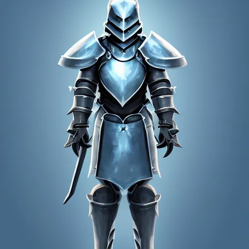 Image similar to videogame painting of an elegant light - blue steel - plate armor artstation, rpg, digital art, isometric, dark background, dark souls, runescape, skyrim, final - fantasy, diablo - 3