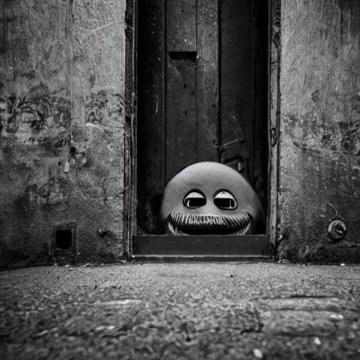 Prompt: creepy monster hiding in alleyway. found footage.