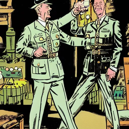 Image similar to A splah panel by Edgar P Jacobs for Blake and Mortimer