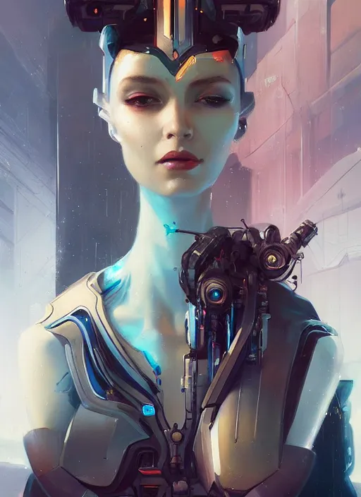 Prompt: a portrait of a beautiful cybernetic woman, cyberpunk concept art by pete mohrbacher and wlop and artgerm josan gonzalez and syd mead, digital art, highly detailed, intricate, sci-fi, sharp focus, Trending on Artstation HQ, deviantart, unreal engine 5, 4K UHD image