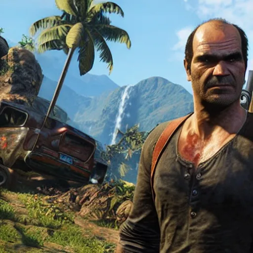 Image similar to trevor philips in uncharted 4