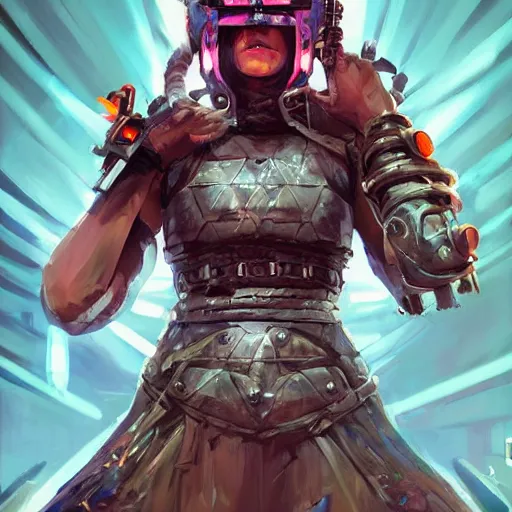 Image similar to cyberpunk viking helmet mask warrior goddess robot ninja fantasy, art gta 5 cover, official fanart behance hd artstation by jesper ejsing, by rhads, makoto shinkai and lois van baarle, ilya kuvshinov, ossdraws