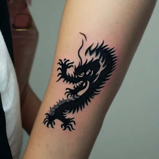 Image similar to minimal chinese dragon tattoo