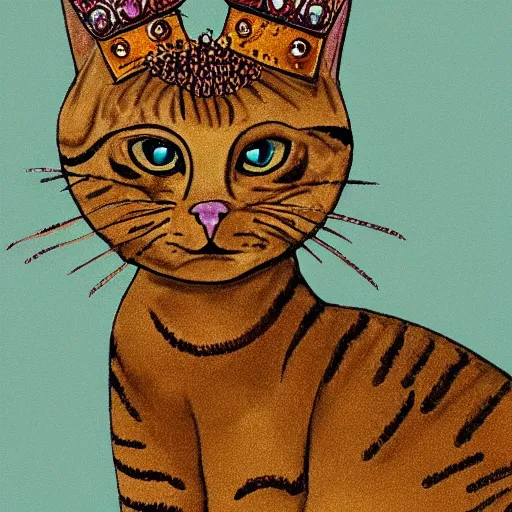 Prompt: A cat wearing an elegant golden crown, extremely detailed, symmetric.