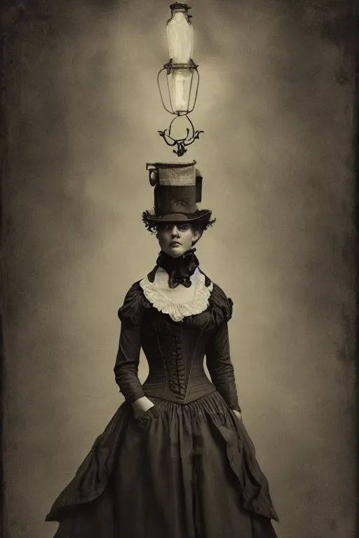 Prompt: wet plate photograph, portrait of an anthropomorphic ca, dressed as a victorian - era woman, dramatic lighting, highly detailed, digital painting, artstation, concept art, smooth, sharp focus, illustration, art by wlop, mars ravelo and greg rutkowski