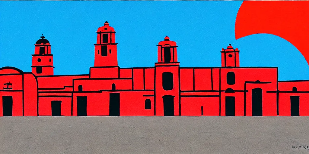 Prompt: Oaxaca city in the style of Rufino Tamayo