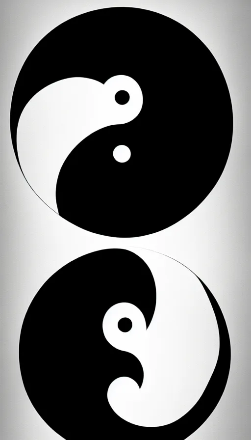 Image similar to Abstract representation of ying Yang concept, by ilya kuvshinov