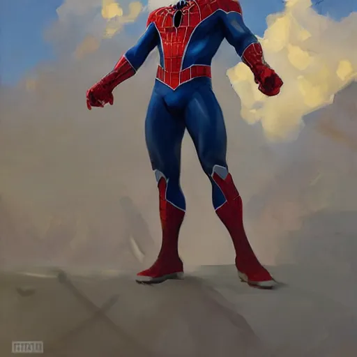 Image similar to greg manchess portrait painting of partially armored shonen spiderman as overwatch character, medium shot, asymmetrical, profile picture, organic painting, sunny day, matte painting, bold shapes, hard edges, street art, trending on artstation, by huang guangjian, gil elvgren, ruan jia, greg rutkowski, gaston bussiere