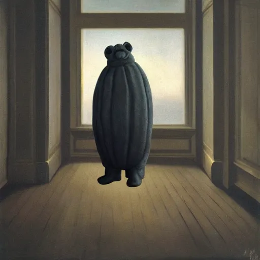 Prompt: tardigrade in style of vilhelm hammershoi