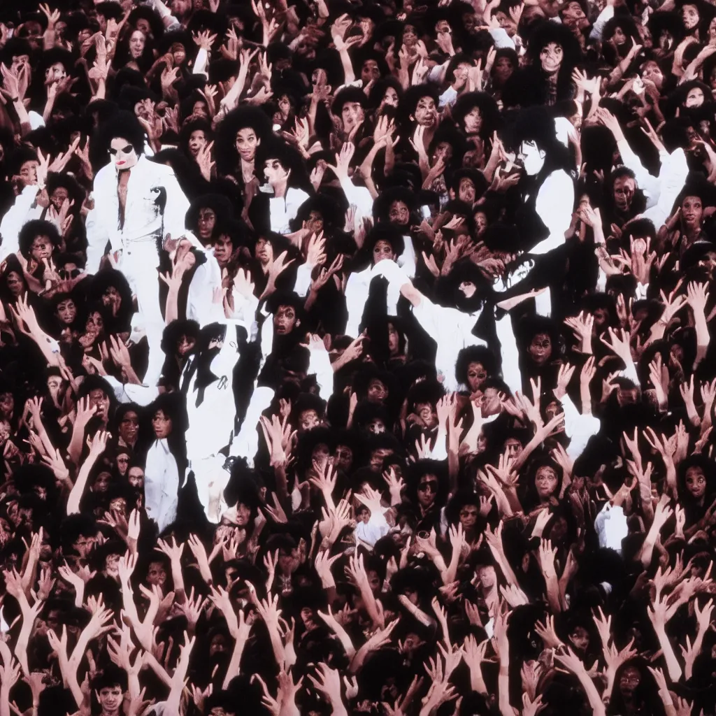 Image similar to michael jackson in a crowd of michael jacksons, photo, 4 k