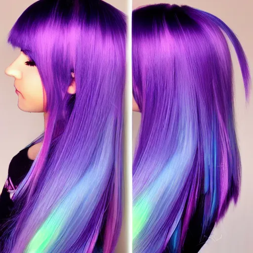 Image similar to aurora borealis hair anime girl