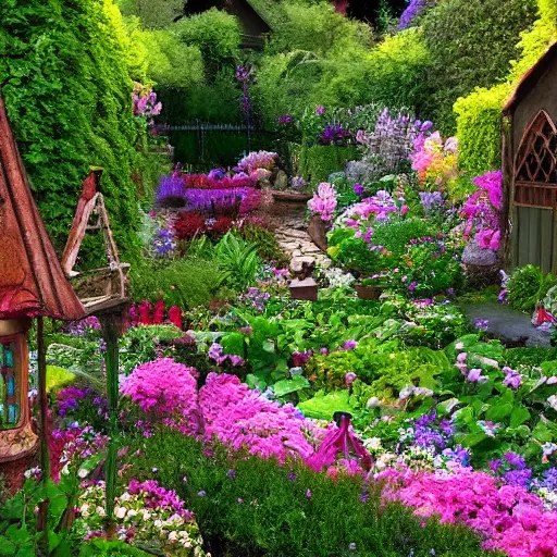 Prompt: a fairytale garden