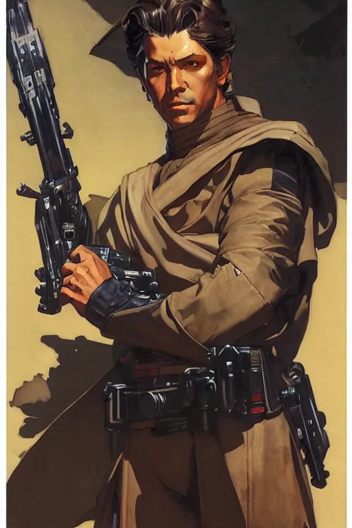 Image similar to attractive man, star wars, painting by j. c. leyendecker, yoji shinkawa, katayama bokuyo