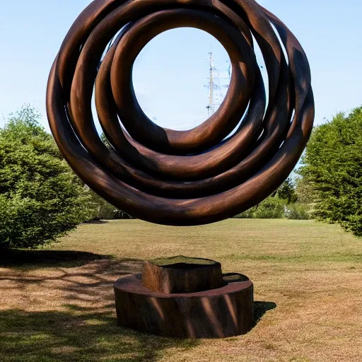Image similar to sculpture by ursula von rydingsvard shaped like an ouroboros