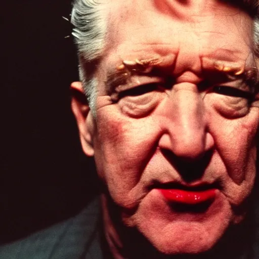 Image similar to movie still of a villain, facial expression, cinematic composition, cinematic light, surreal cinema, by david lynch,