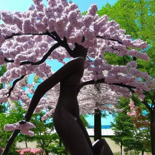 Image similar to a detailed sculpture of sakura tree