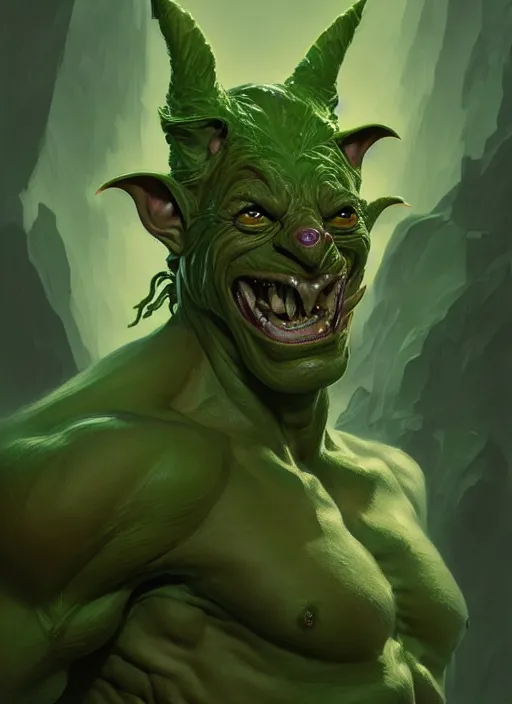 Prompt: portrait of tony bologna as a goblin, d & d, muscular! green, fantasy, intricate, elegant, highly detailed, digital painting, artstation, concept art, smooth, sharp focus, illustration, art by artgerm and greg rutkowski and alphonse mucha