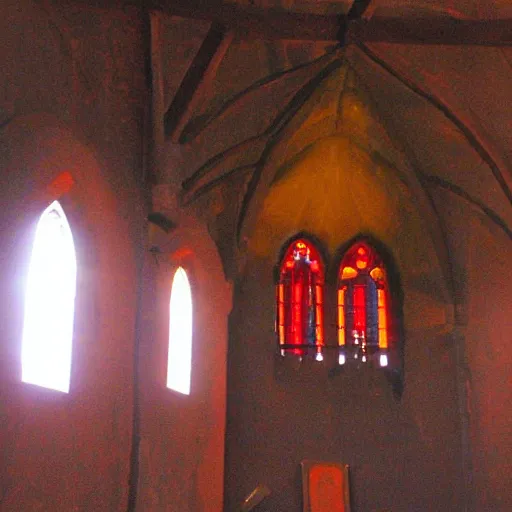 Image similar to church of biboran, man's with red glowing eyes