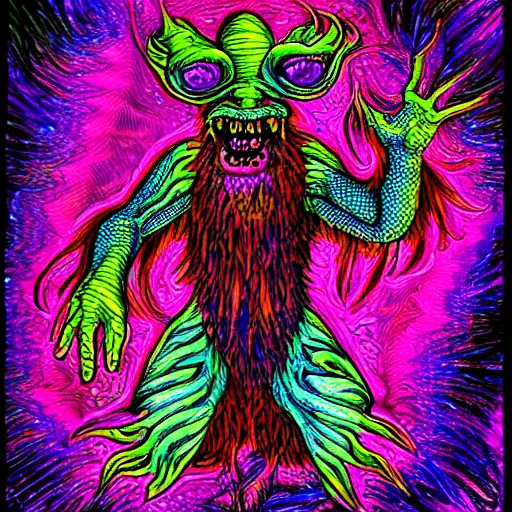 Image similar to psychedelic monster